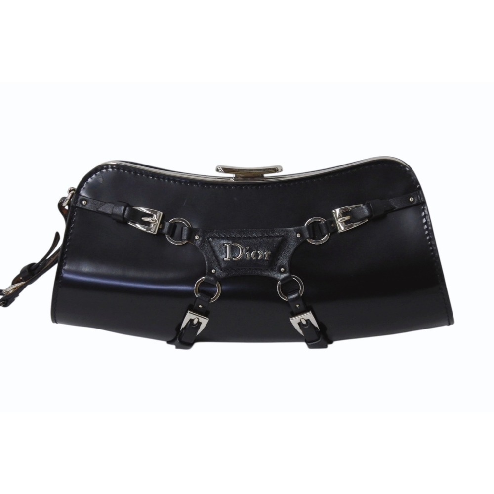 Dior Galliano Bag Christian Bondage Black Clutch